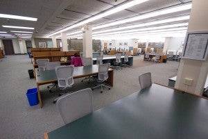 Tables and Carrels in the Norris Medical Library Lower Level