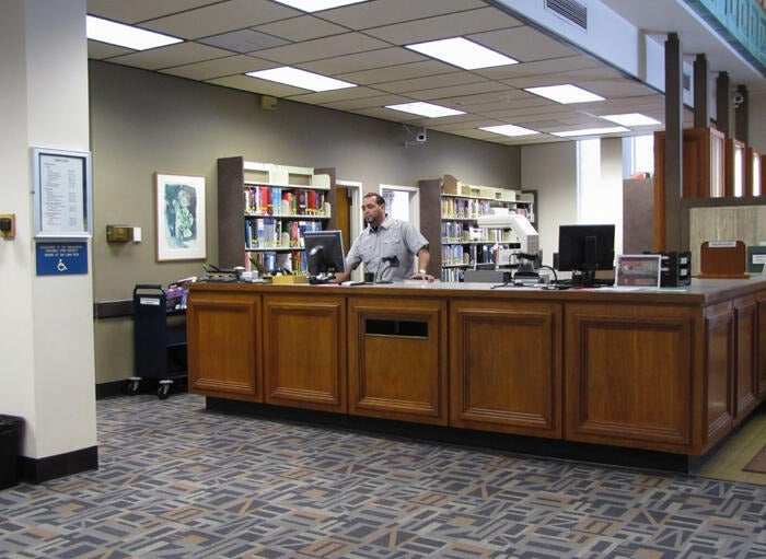 Loan Desk at Norris Medical Library