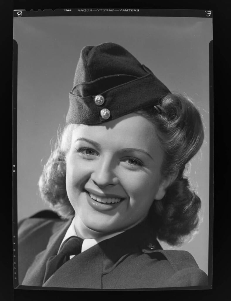 Woman in military uniform, 1942