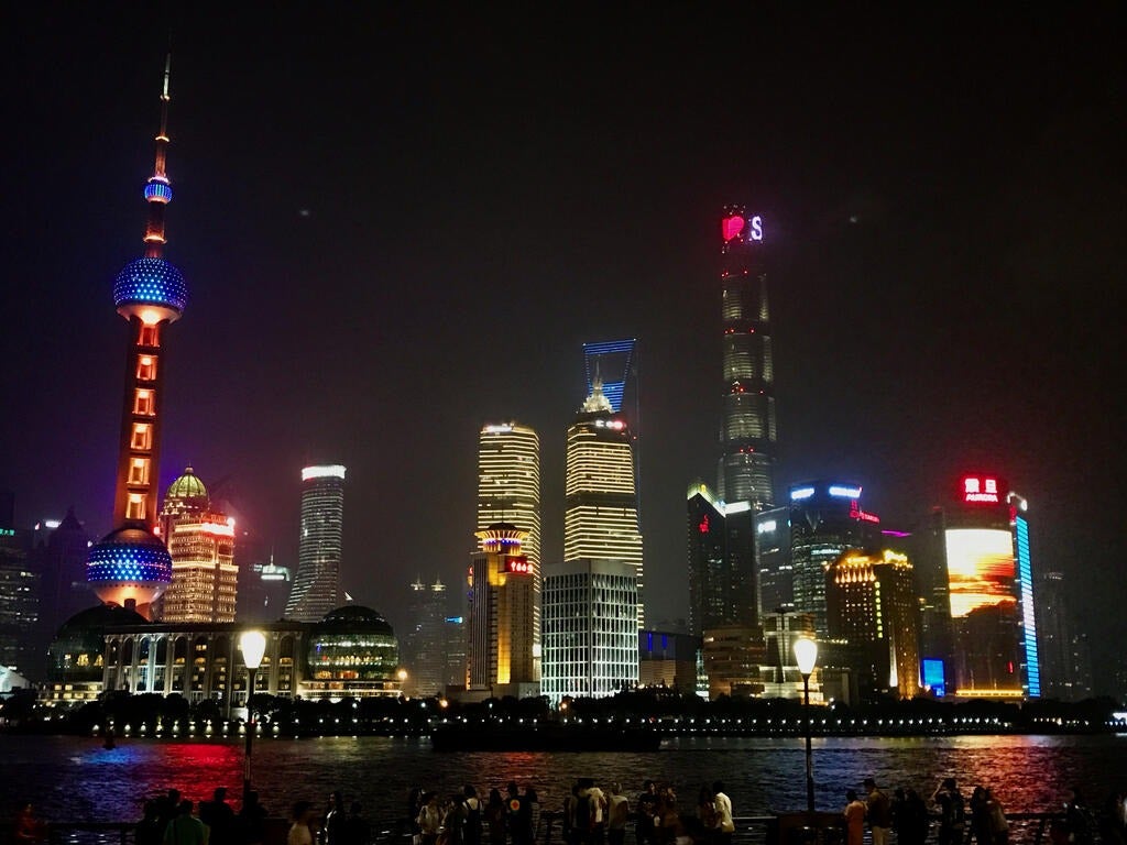 Shanghai's Pudong district at night